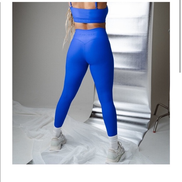 Balance Athletica Vitality Liquid Metal Legging Royal Blue Lustre Cobalt sz S - Picture 3 of 12